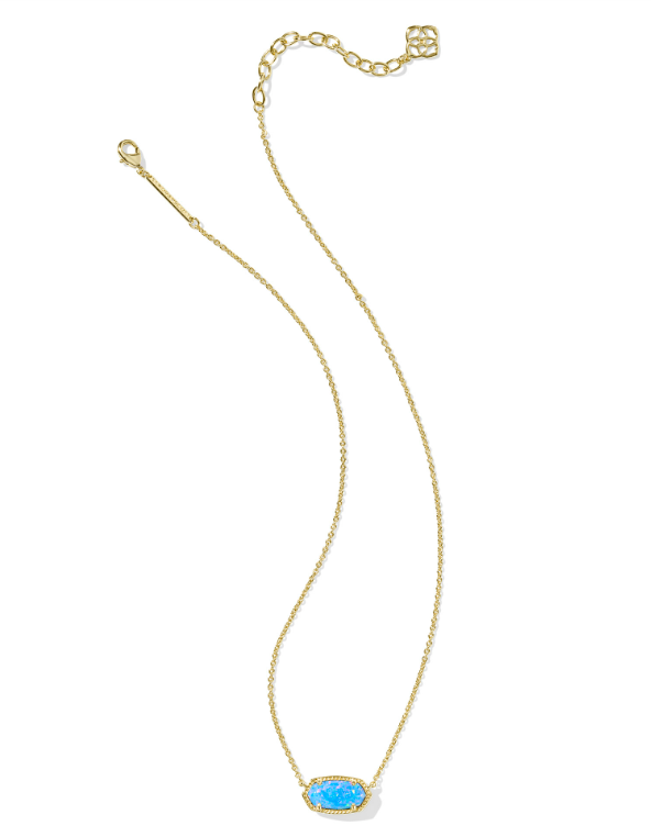 Elisa Pendant Necklace Gold Periwinkle Kyocera Opal