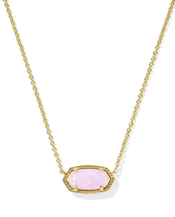 Elisa Pendant Necklace Gold Blush Pink Kyocera Opal