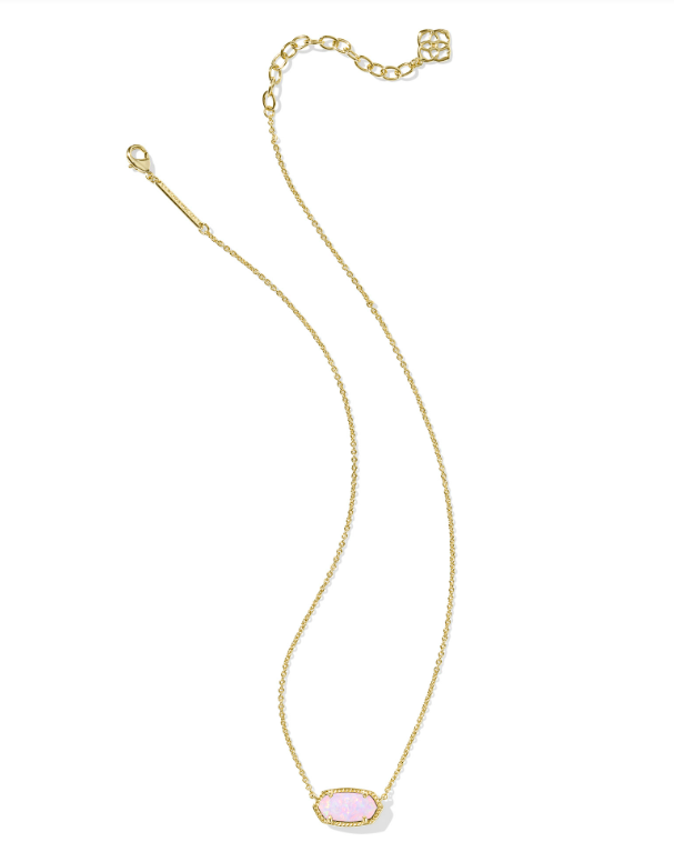 Elisa Pendant Necklace Gold Blush Pink Kyocera Opal