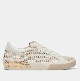 Zina Woven Sneaker - Bone/Gold