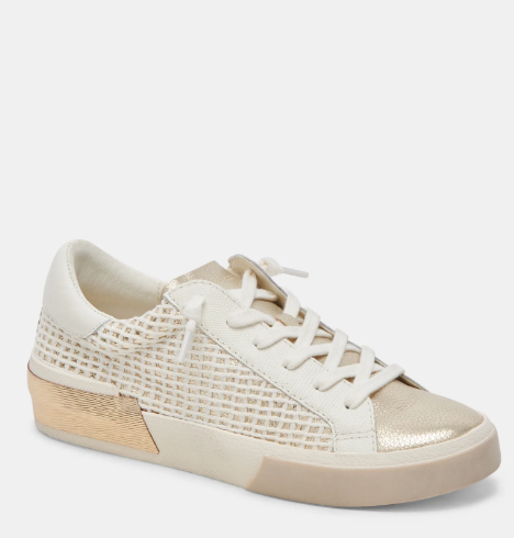 Zina Woven Sneaker - Bone/Gold