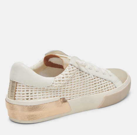 Zina Woven Sneaker - Bone/Gold - 9.5