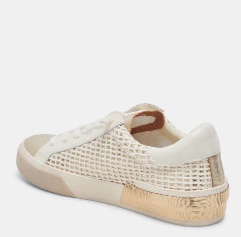 Zina Woven Sneaker - Bone/Gold - 9.5