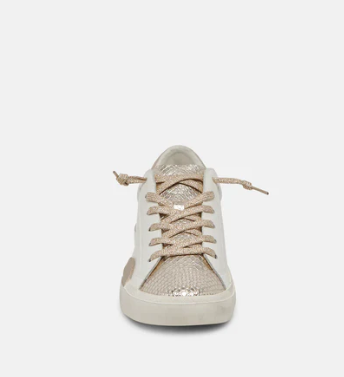Zina Sneaker - White/Gold - 6.5