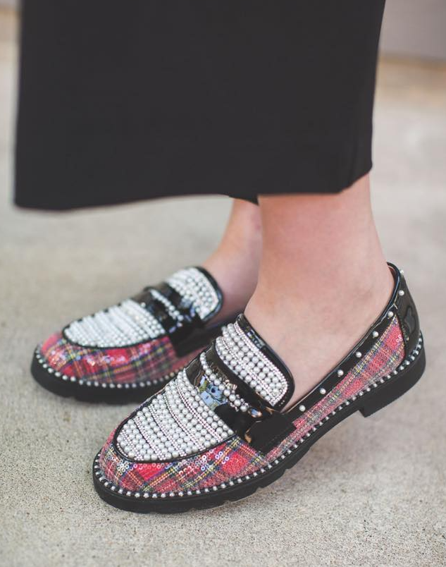 Darian Plaid Loafer - Red