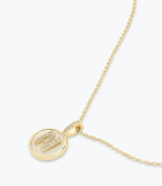 N Baby Love Letters Medallion Necklace