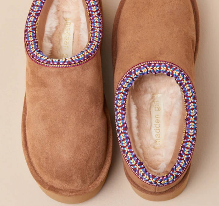 Elyse Suede Platform Slipper - Tan