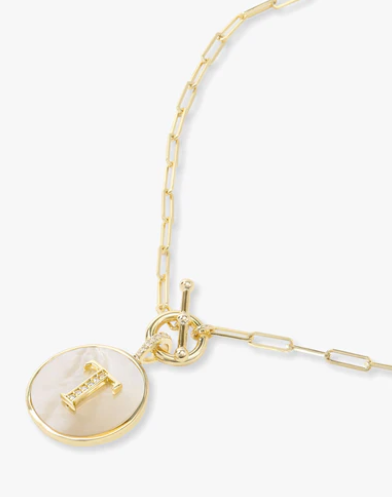 T Love Letters Medallion Necklace- GOLD