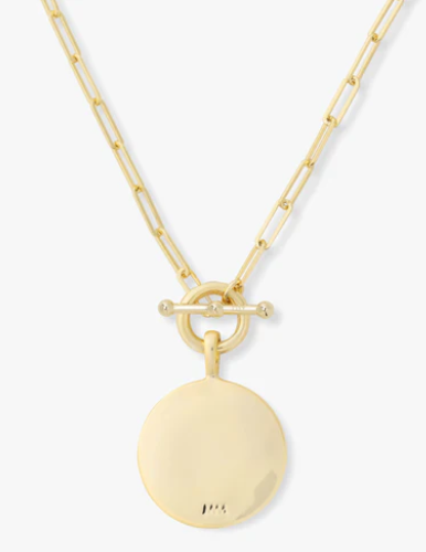 T Love Letters Medallion Necklace- GOLD