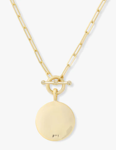 R Love Letters Medallion Necklace- GOLD