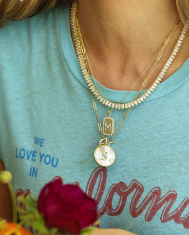 R Love Letters Medallion Necklace- GOLD