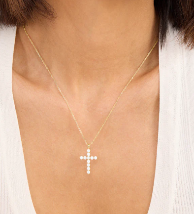 Oh She Fancy Small Cross Pendant- Gold
