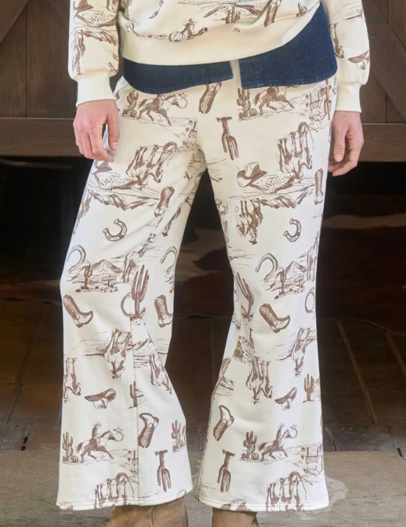 Crowley Western Print Pant - Cream Multi