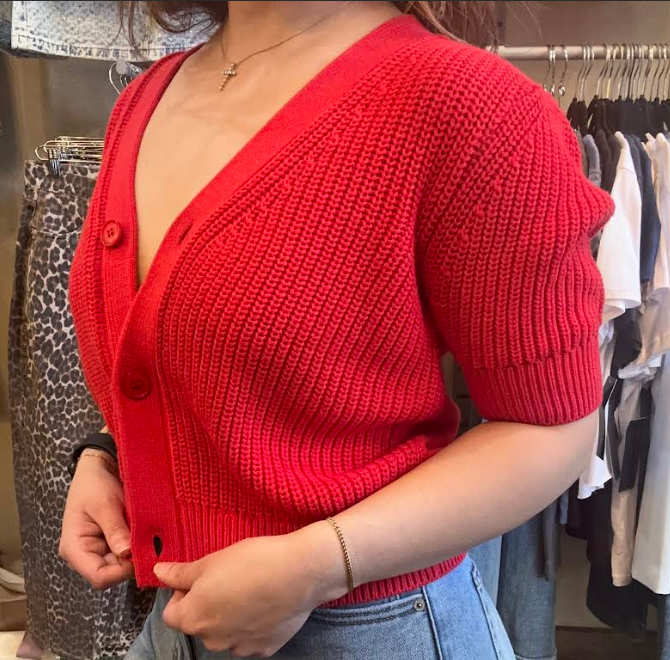 Janae Cardigan- Red - Xs