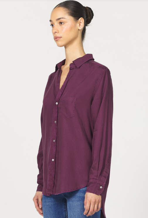 Galina Button Up Top- Fig - Xs