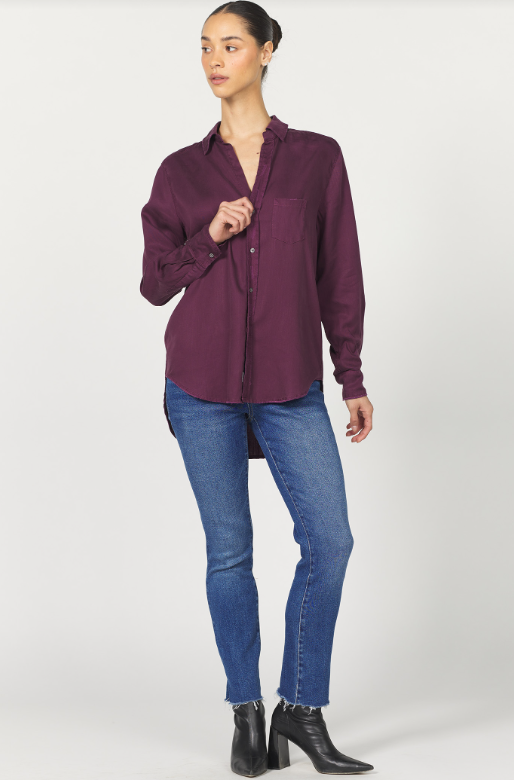Galina Button Up Top- Fig - Xs
