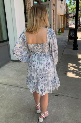 Sweet Talk Mini Dress- Weathered Indigo