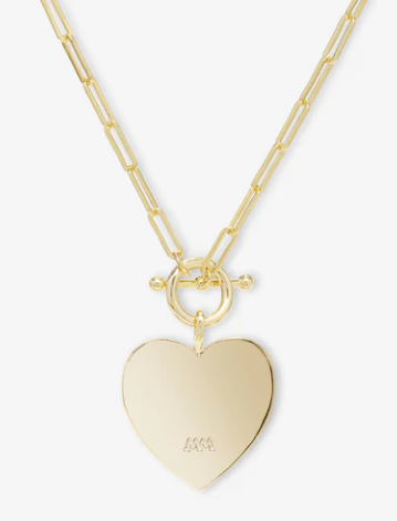 C Love Letters Heart Medallion Necklace- GOLD