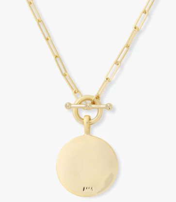 E Love Letters Medallion Necklace - GOLD