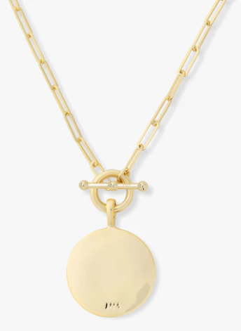 C Love Letters Medallion Necklace - GOLD