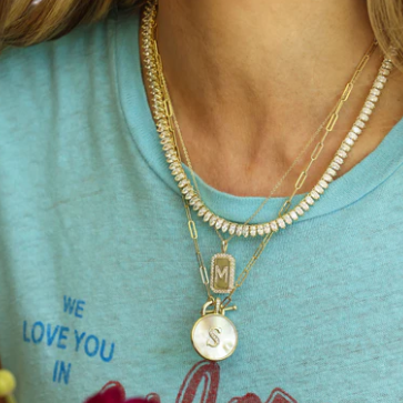 C Love Letters Medallion Necklace - GOLD