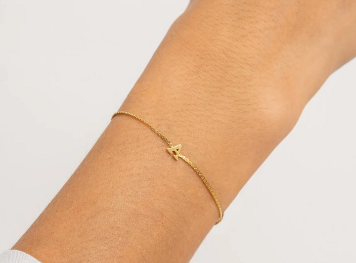 Waterproof Dainty Initial Bracelet - A