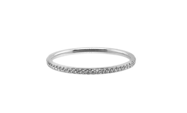 Dainty Diamond Band - Silver