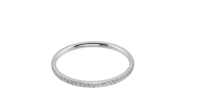 Dainty Diamond Band - Silver - 6