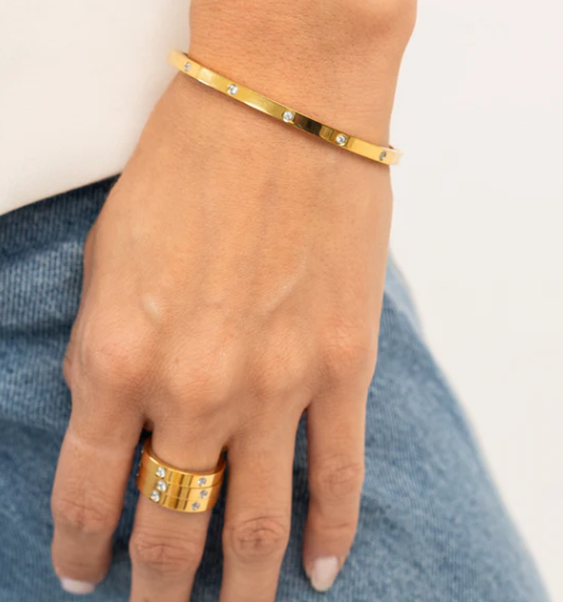 Diamond Studded Bangle Bracelet
