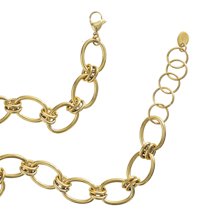 Chunky Oval Necklace - Gold