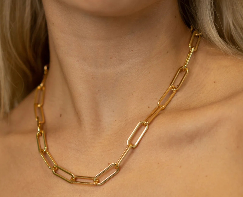 Chunky Paperclip Necklace - GOLD