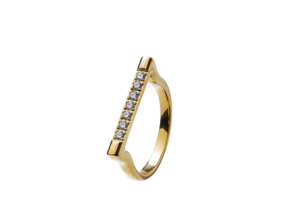 Rectangle Diamond Ring - Gold - 7