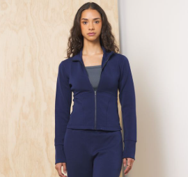 Cloud Fleece Slim Fit Zip Up- Navy - S