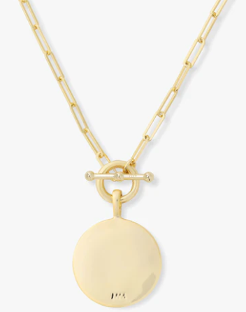 M Love Letters Medallion Necklace - GOLD