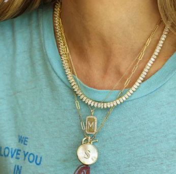 M Love Letters Medallion Necklace - GOLD