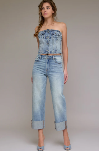 Ella Hr Wide Straight Pant- Vintage - 24