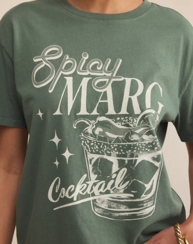 Spicy Marg Boyfriend Tee - Hunter Green