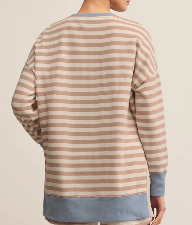 Layer Up Stripe Sweatshirt - Evening Sand - Xs