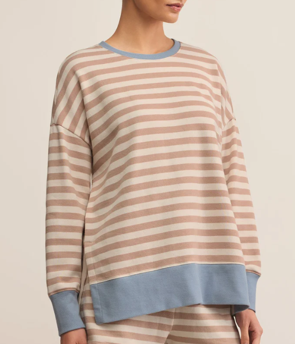 Layer Up Stripe Sweatshirt - Evening Sand