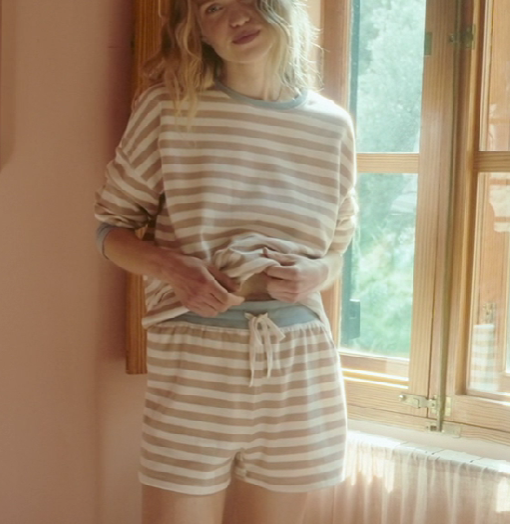 Layer Up Stripe Sweatshirt - Evening Sand