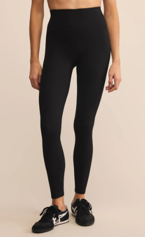 Sporty Ribbed 7/8 Legging - Black - Xs