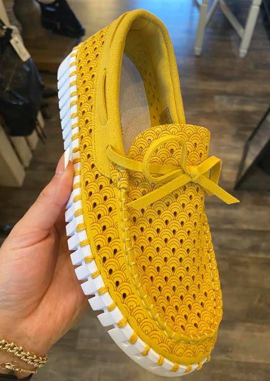 Tulip with Laces Slip on Sneaker - Golden Rod