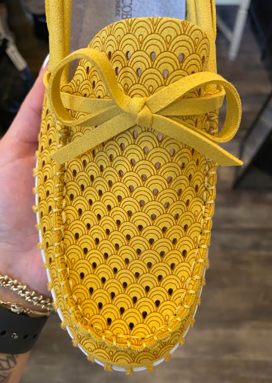 Tulip with Laces Slip on Sneaker - Golden Rod