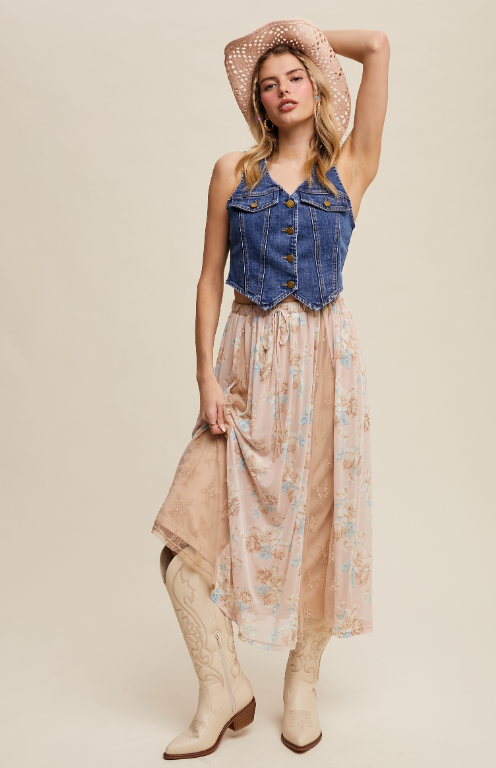Sadie Vintage Inspired Denim Vest