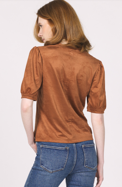Kalia Suede Top- Brown Sugar