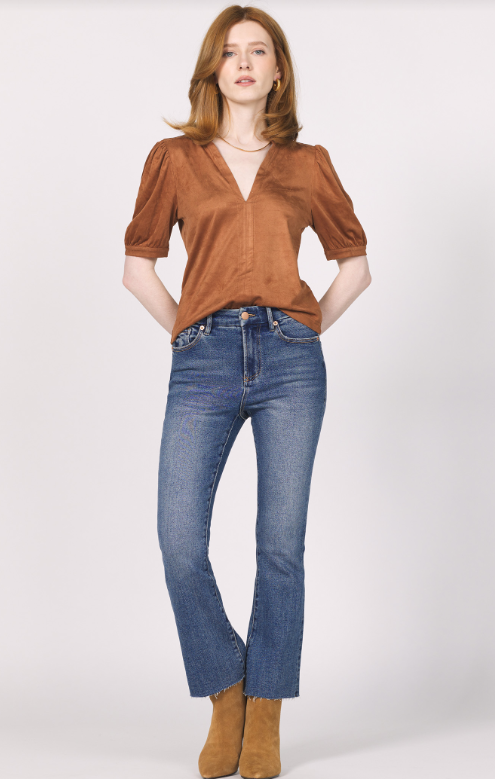 Kalia Suede Top- Brown Sugar - Xs