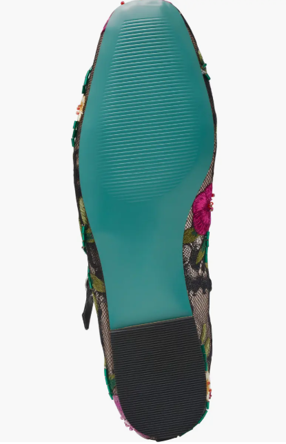 Novia Mary Jane Flat- Black Multi Floral - 6