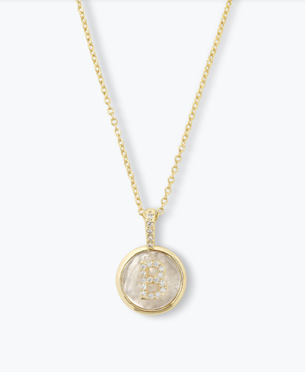 B Baby Love Letters Medallion Necklace