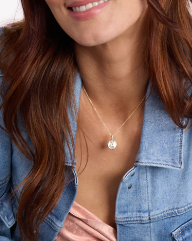 R Baby Love Letters Medallion Necklace