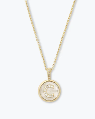 C Baby Love Letters Medallion Necklace